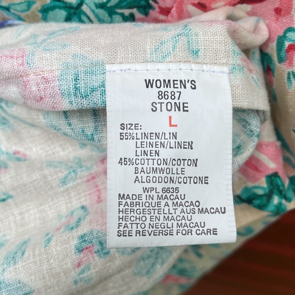 Vintage Woolrich Oversized Linen Cotton Blend Floral Blazer Women's Size L - Picture 4 of 11